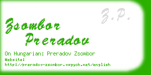 zsombor preradov business card